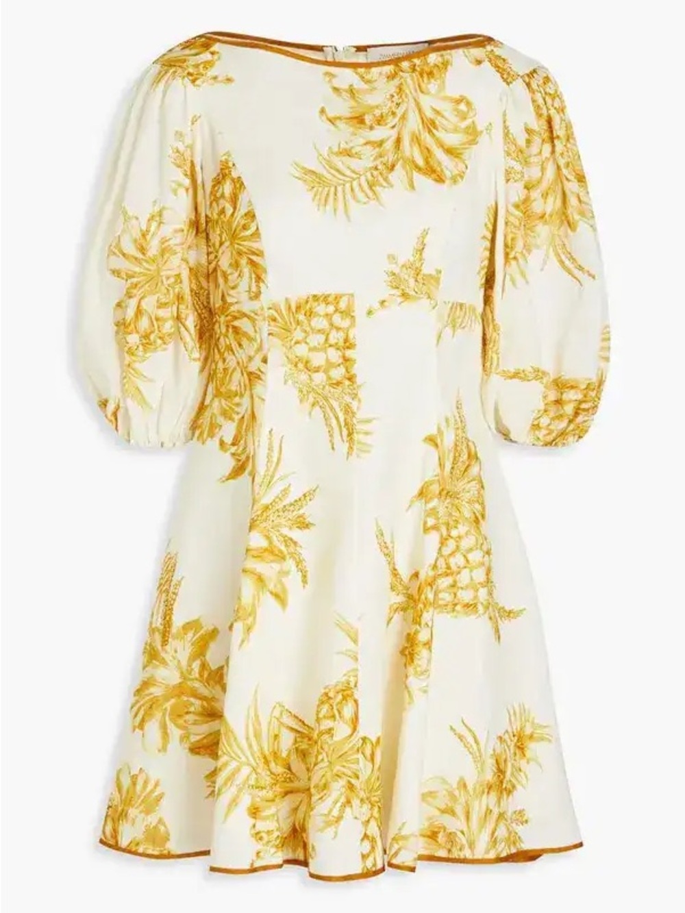 Zimmermann Empire Printed Linen Mini Dress in Marigold Size 1